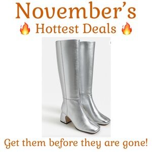 Circus by Sam Edelman OAKLYN Metallic Soft Silver Knee High Heeled Boots